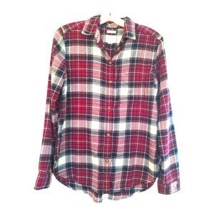American Eagle Ahh-mazingly Soft Boyfriend fit Flannel Plaid Burgundy size small